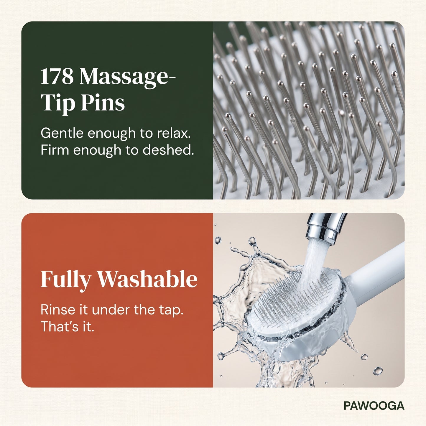 OOGABrush — Self-Cleaning Grooming Brush